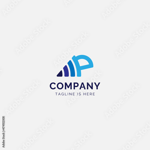 abstract logo design hermit crab with letter P.