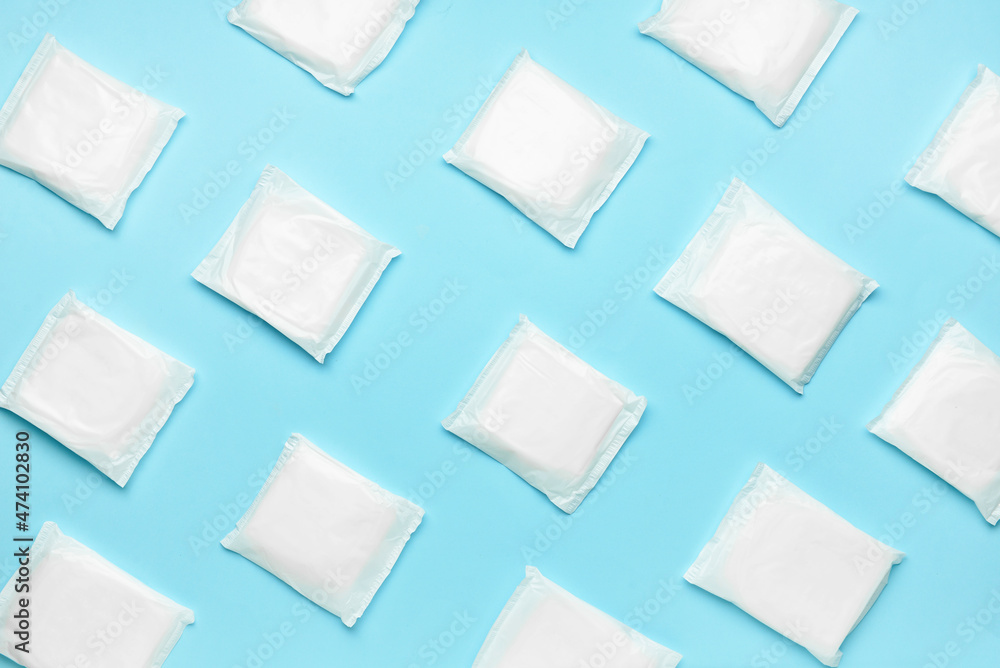 custom made wallpaper toronto digitalMenstrual pads on blue background