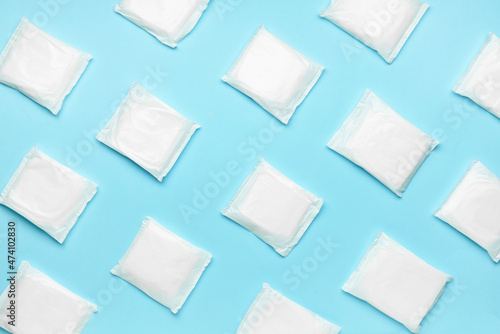 Wallpaper Mural Menstrual pads on blue background Torontodigital.ca