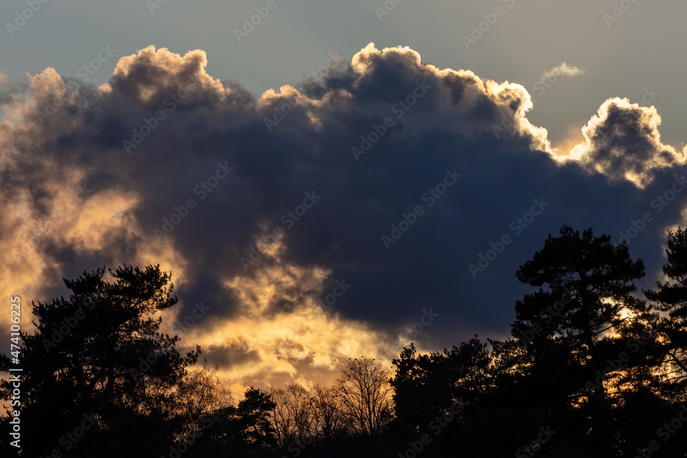 Sunset and Storm Clouds with silhouetted trees - stock photo.jpg