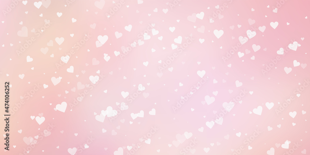 White heart love confettis. Valentine's day fallin