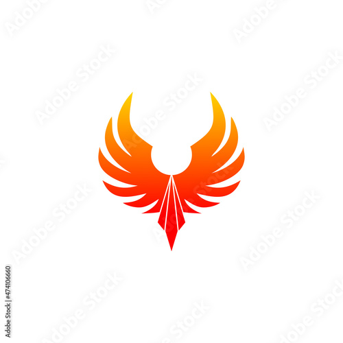 simple and luxury fire wing logo