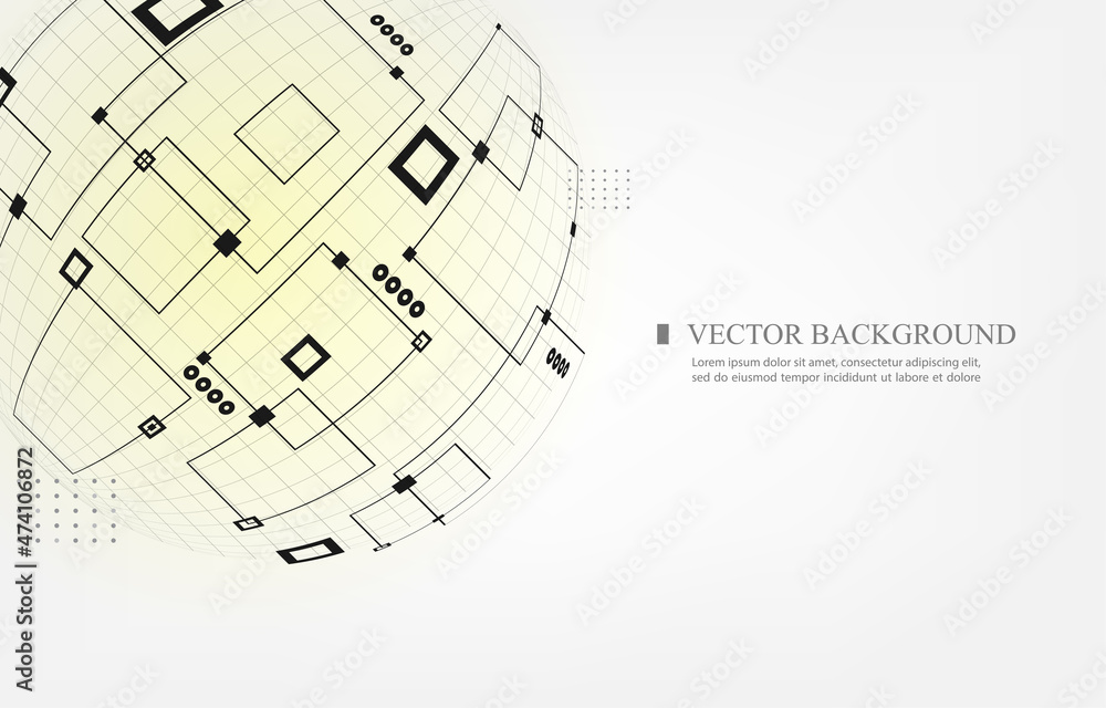 Vector technology global cyber network white background