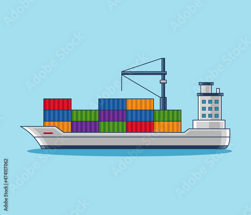 Ship water transportation illustration vector design