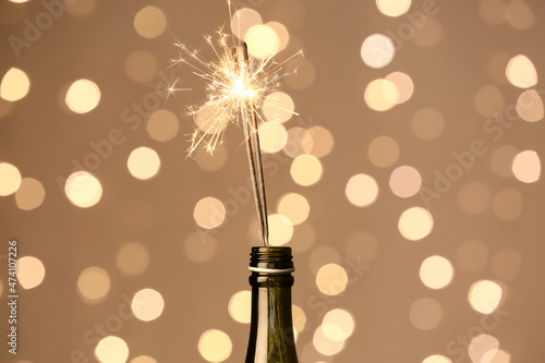 Sparkler burning brightly f...