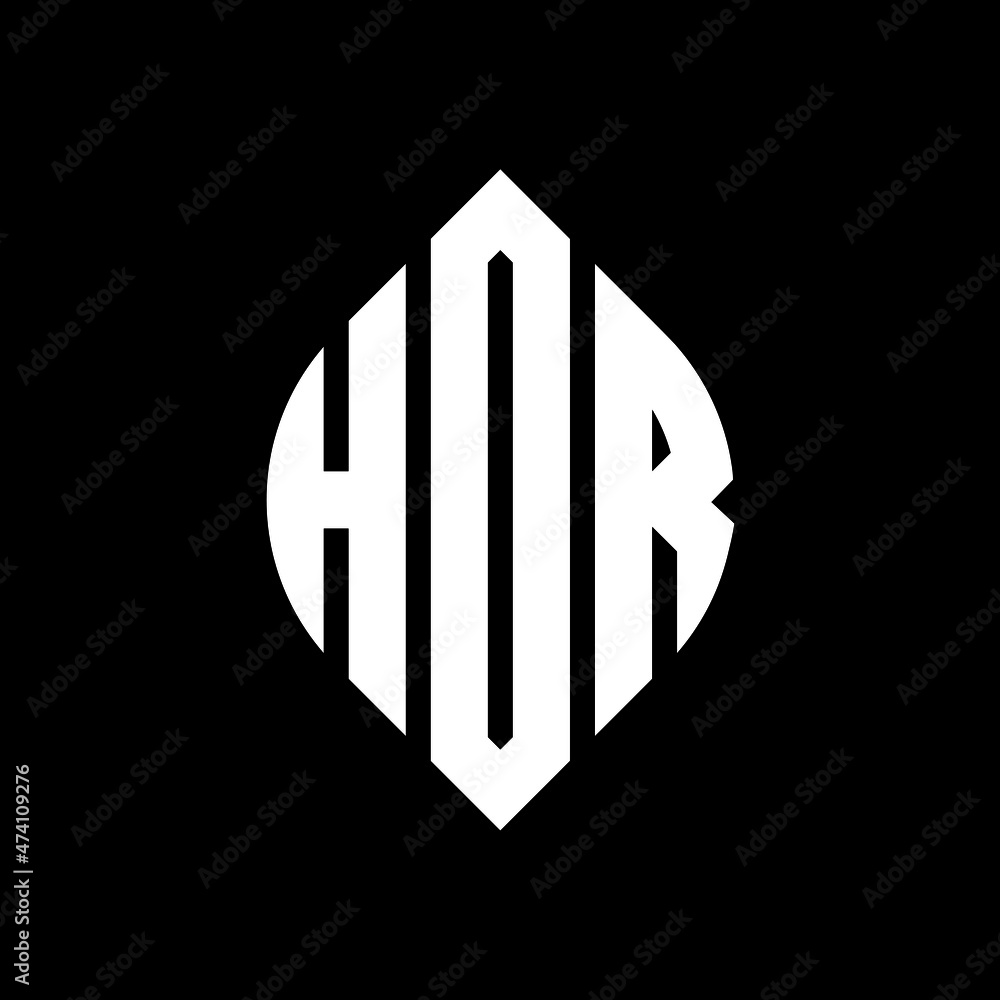 HDR circle letter logo design with circle and ellipse shape. HDR ...