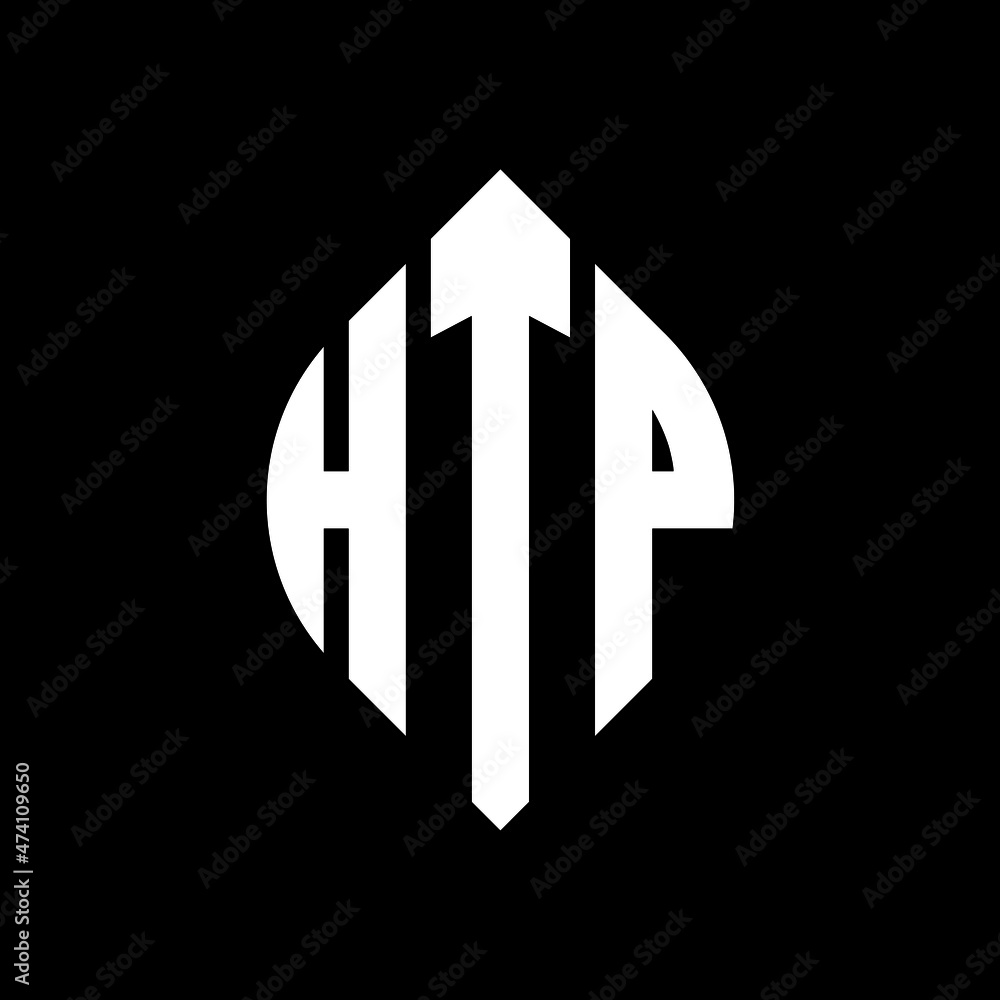 HTP circle letter logo design with circle and ellipse shape. HTP ...