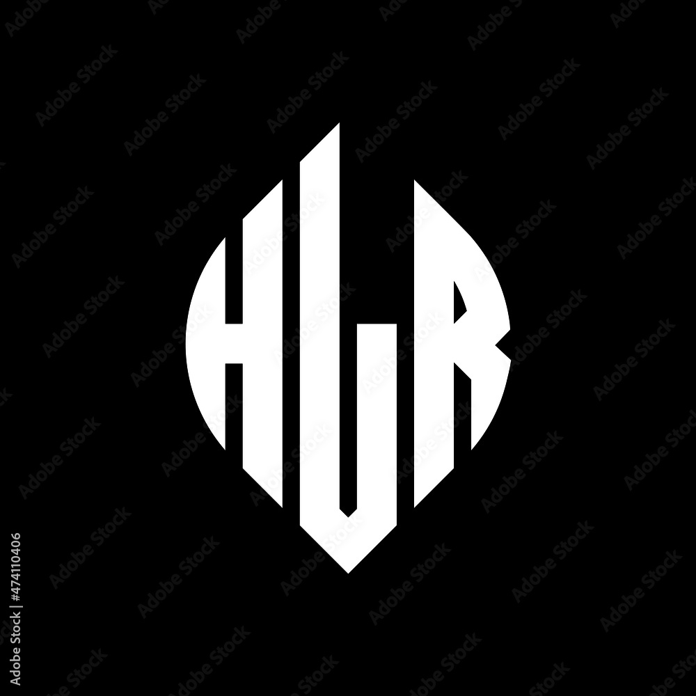 HLR circle letter logo design with circle and ellipse shape. HLR ...