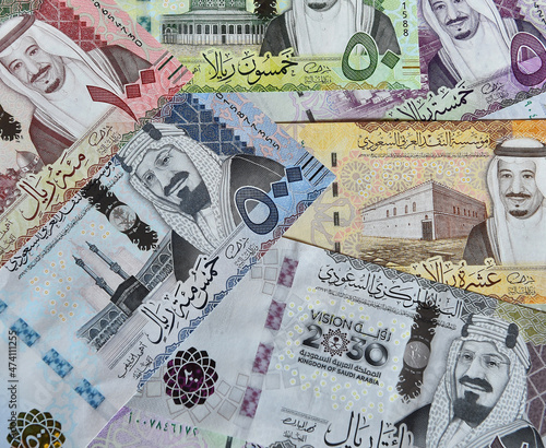a current money and banknotes of Saudi Arabia photo