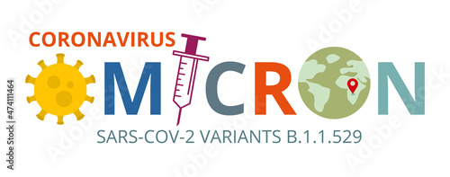 Omicron New SARS Mutation Variant B.1.1.529 Concept. Public Health Risk. Fight Against Coronavirus