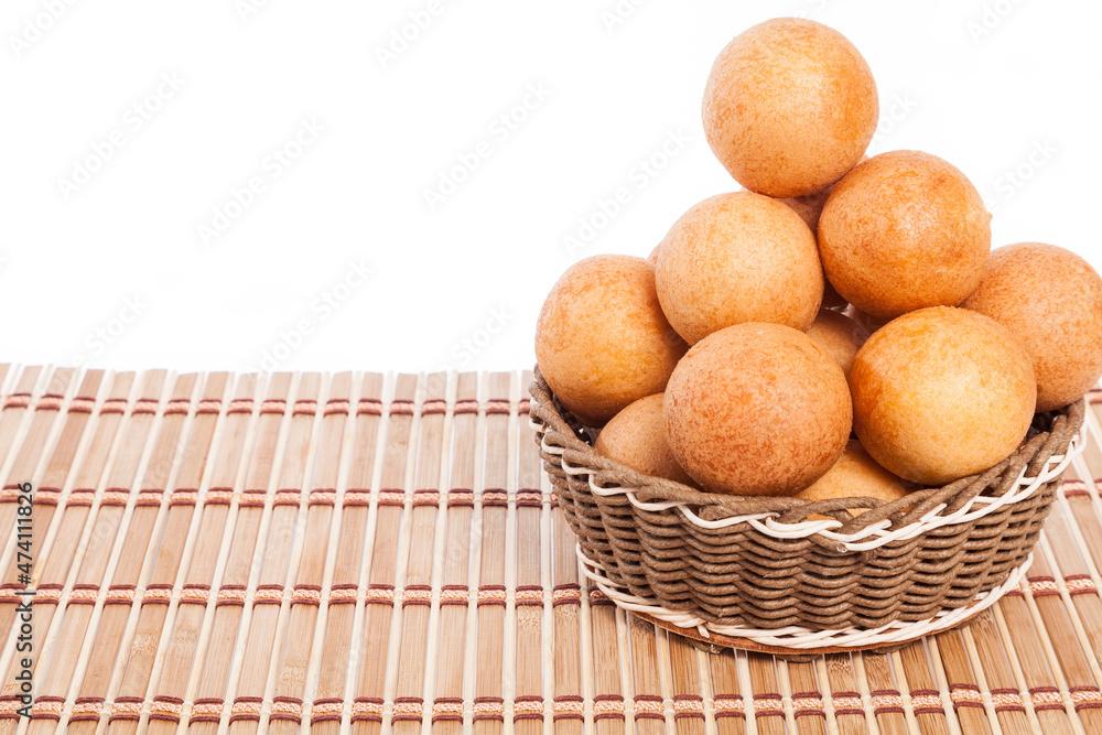 Fritter Traditional Colombian Food; Photo On White Background Fritter Traditional Colombian Food; Photo On White Background