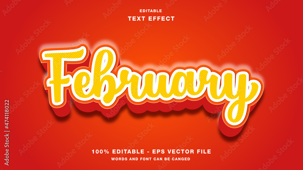 February Editable Text Effect