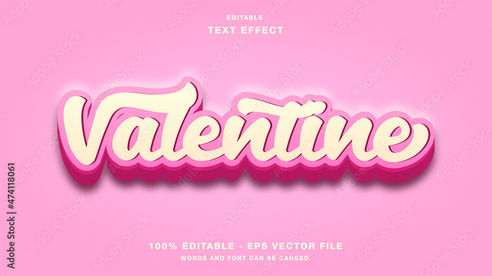 Valentine Day editable text effect