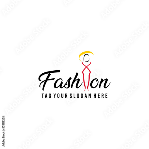 fashion logo illustration vector. Muslim clothing boutique logo.