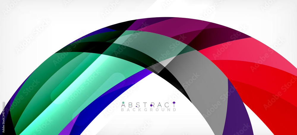 Geometric abstract background. Circle created with overlapping color shapes. Vector Illustration For Wallpaper, Banner, Background, Landing Page Geometric abstract background. Circle created with overlapping color shapes. Vector Illustration For Wallpaper, Banner, Background, Landing Page