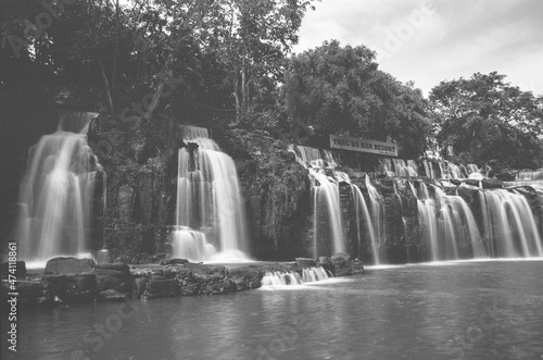 Landscape photo film  Da Han waterfall. Time  Thusday morning December 02  2021. Location  Trang Bom town  Trang Bom district  Dong Nai province. 