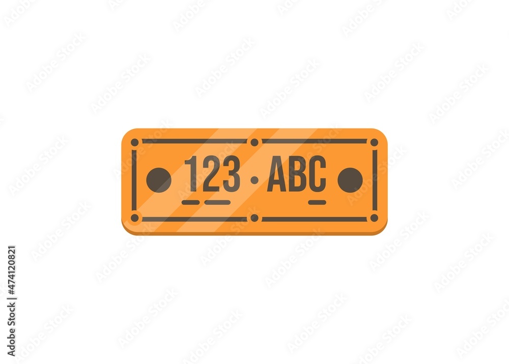 Vehicle license plate. Simple flat illustration. Vehicle license plate. Simple flat illustration.