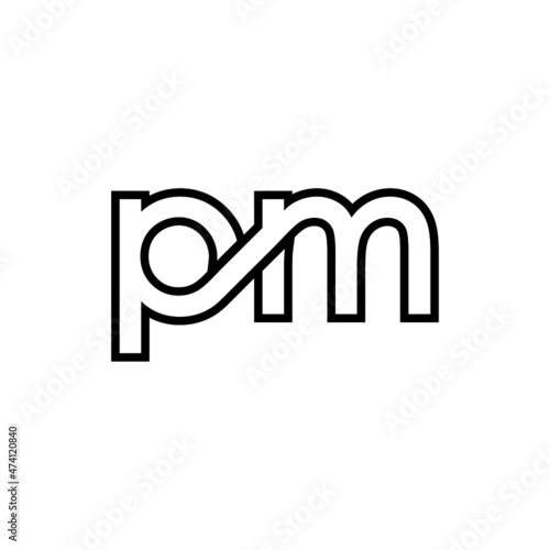 PM Letter Initial Logo Design Template Vector Illustration
