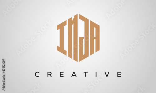 letters IMJA creative polygon hexagon logo victor template photo