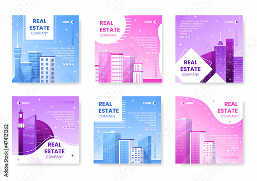 Real Estate Investment Post Template Flat Design Illustration Editable of Square Background Suitable for Social media  Greeting Card and Web Internet Ads