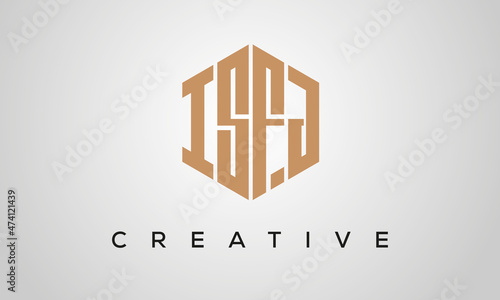 letters ISFJ creative polygon hexagon logo victor template photo