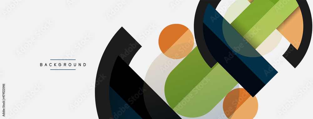 Round geometric shapes lines and circles. Vector template for wallpaper banner background or landing page Round geometric shapes lines and circles. Vector template for wallpaper banner background or landing page