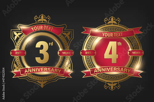 Anniversary badge template with 3rd and 4th
