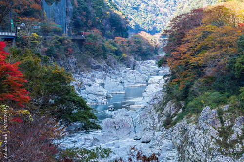 View of oboke gorge in Miyoshi city, Tokushima, Shikoku, Japan photo