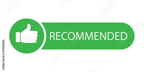 Finger up icon. Recommended symbol. Best offer emblem. Green sign. Marketing concept. Vector illustration. Stock image.