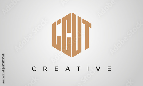 letters LCUT creative polygon hexagon logo victor template photo