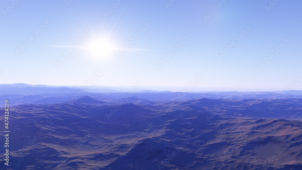 beautiful view from an exoplanet, a view from an alien planet, a computer-generated surface, a fantastic view of an unknown world, a fantasy world 3D render beautiful view from an exoplanet, a view from an alien planet, a computer-generated surface, a fantastic view of an unknown world, a fantasy world 3D render