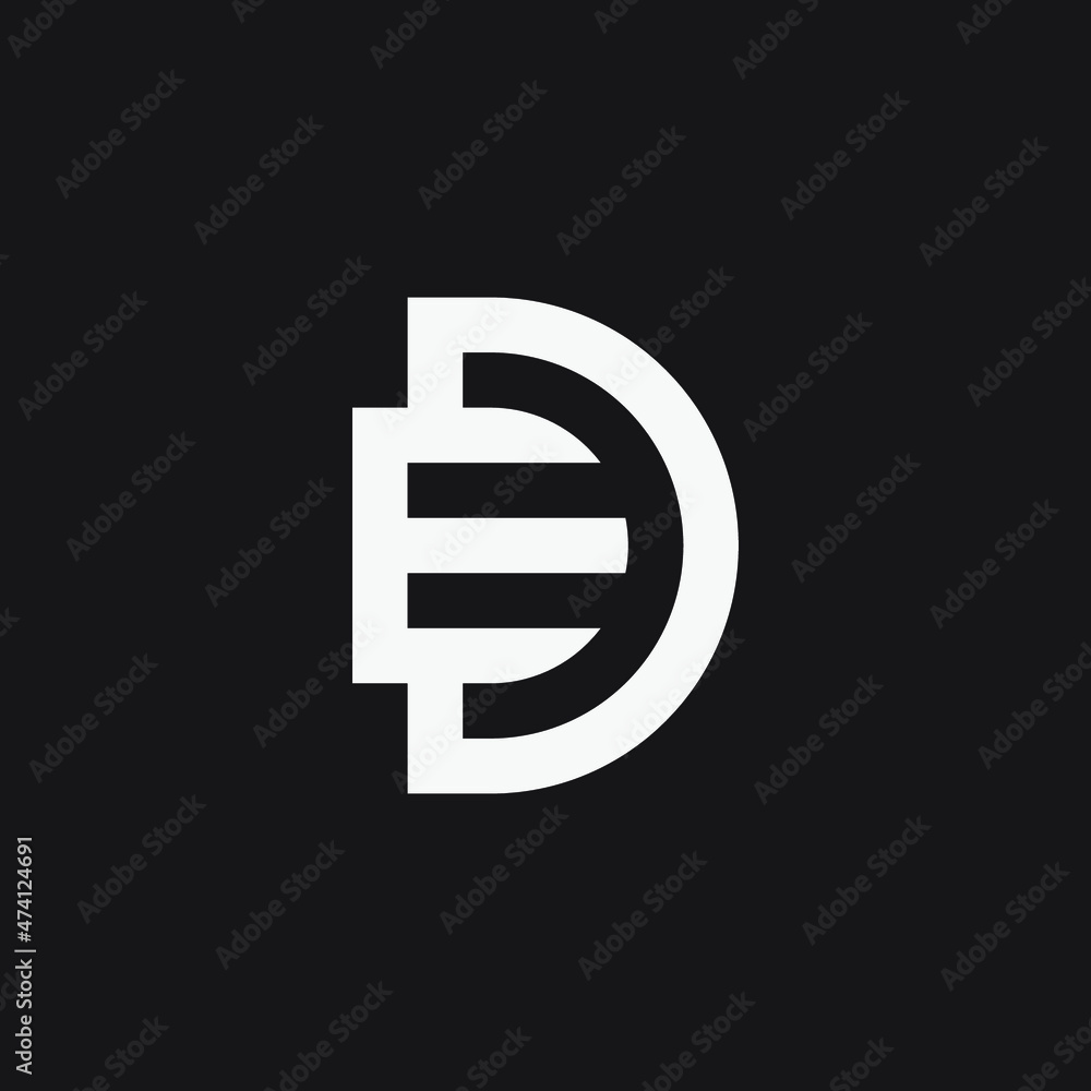 Initial letter ED semicircle shape. Initial letter ED semicircle shape.