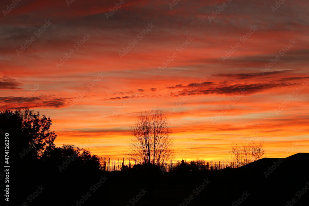 Sunrise with cloudy skies