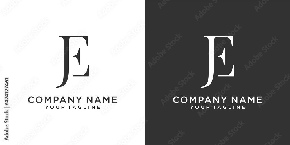 Fotografie JE or EJ initial letter logo design vector.