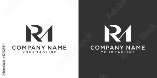 RM or MR initial letter logo design vector.