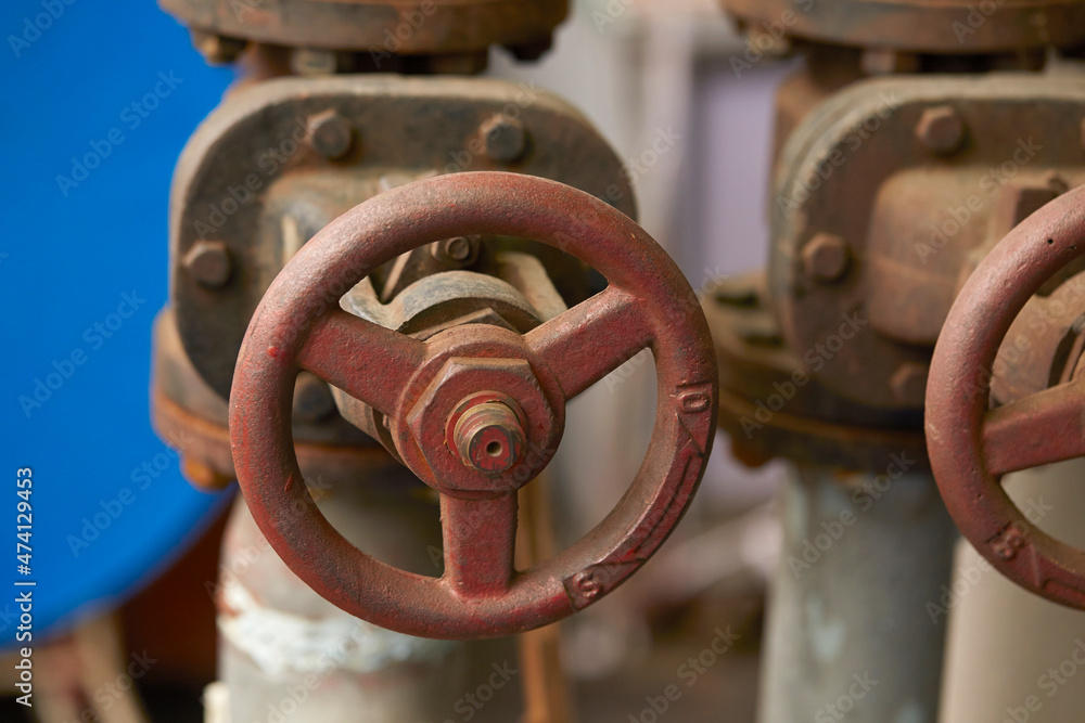 old rusty pipes in a factory