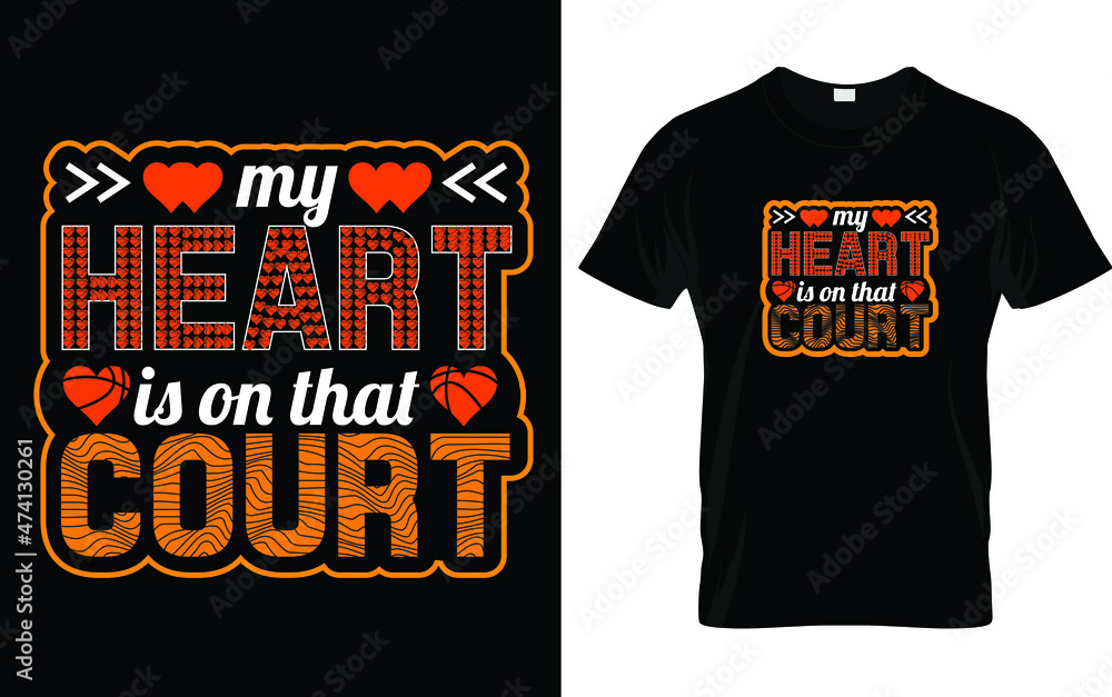 My heart is on Court Basketball lover t shirt My heart is on Court Basketball lover t shirt