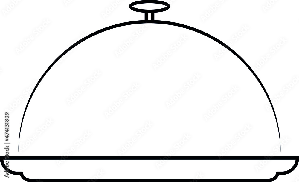 dish icon vector illustration. line art .
