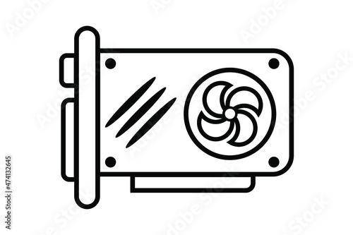 GPU icon. Can be used for web, mobile or ui. Modern vector illustration isolated on white background. EPS 10