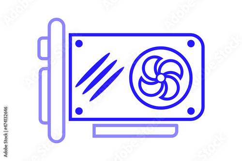 GPU icon. Can be used for web, mobile or ui. Modern vector illustration isolated on white background. EPS 10