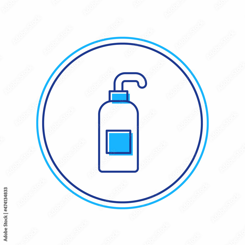 Filled outline Bottle of liquid antibacterial soap with dispenser icon isolated on white background. Antiseptic. Disinfection, hygiene, skin care. Vector Filled outline Bottle of liquid antibacterial soap with dispenser icon isolated on white background. Antiseptic. Disinfection, hygiene, skin care. Vector