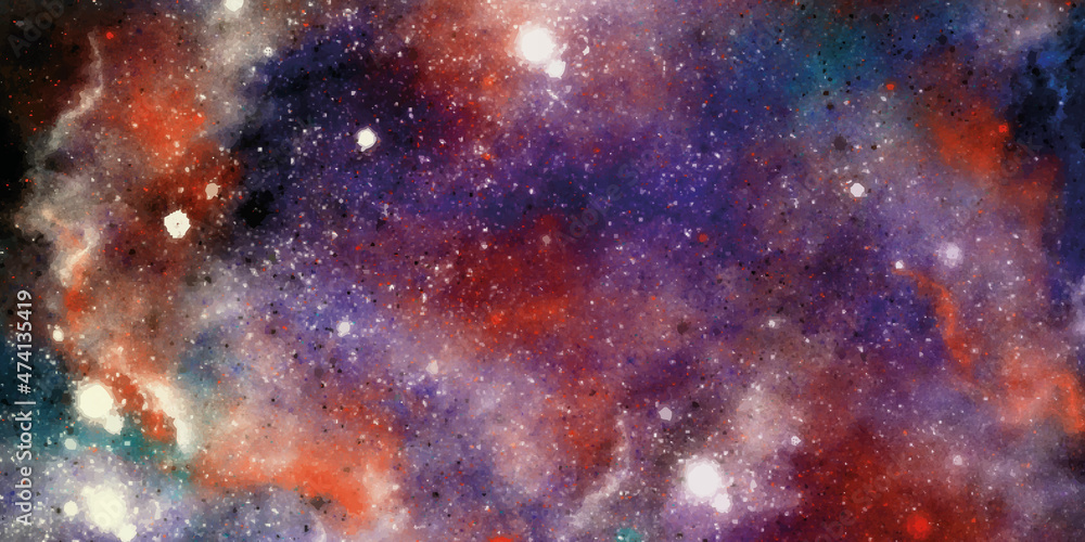 Abstract cosmos background, Deep Space Banner, Nebula and galaxies in space. Abstract cosmos background, Deep Space Banner, Nebula and galaxies in space.
