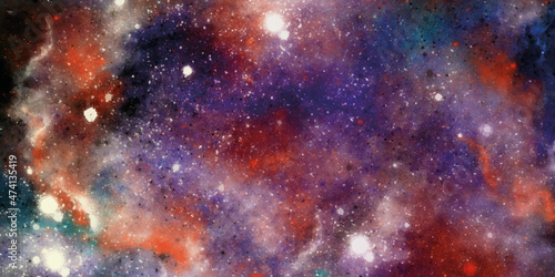 Abstract cosmos background, Deep Space Banner, Nebula and galaxies in space. © Grave passenger