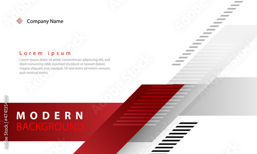 Red and white modern presentation layout geometric background. Template design for poster, banner, backdrop, flyer, etc. Vector illustration