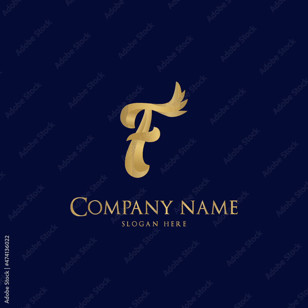 Fototapeta premium F alphabet logo gradient