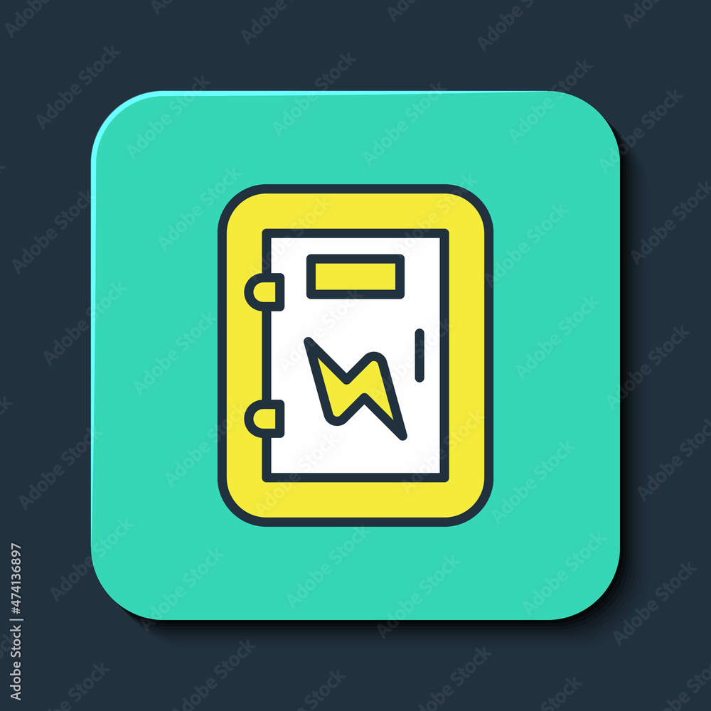 Filled outline Electrical panel icon isolated on blue background. Turquoise square button. Vector Filled outline Electrical panel icon isolated on blue background. Turquoise square button. Vector