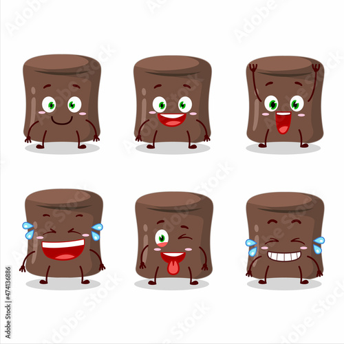 Cartoon character of chocolate marshmallow with smile expression photo