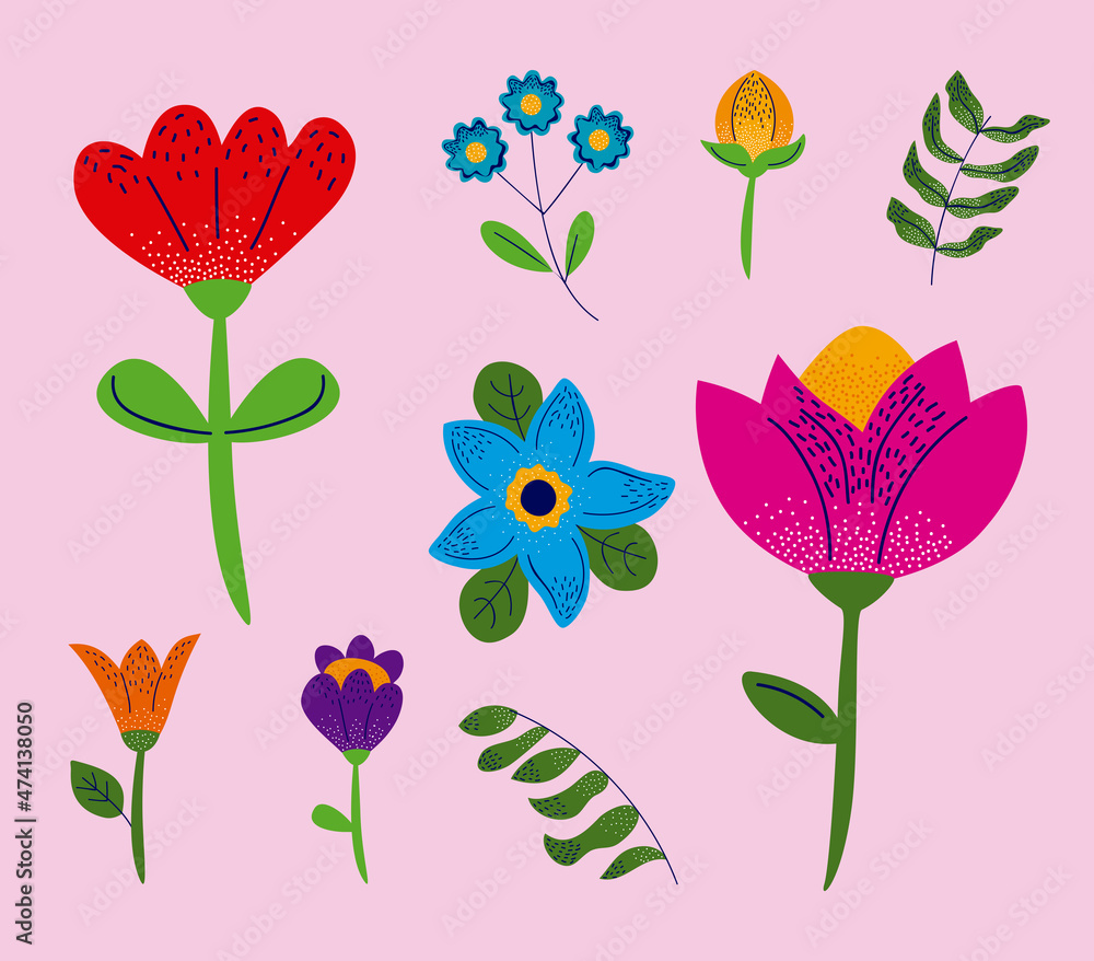 floral garden nine icons