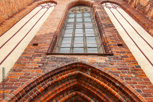 Kaliningrad, Russia, June 28, 2021. Architectural fragment of one of the facades of the Cathedral photo