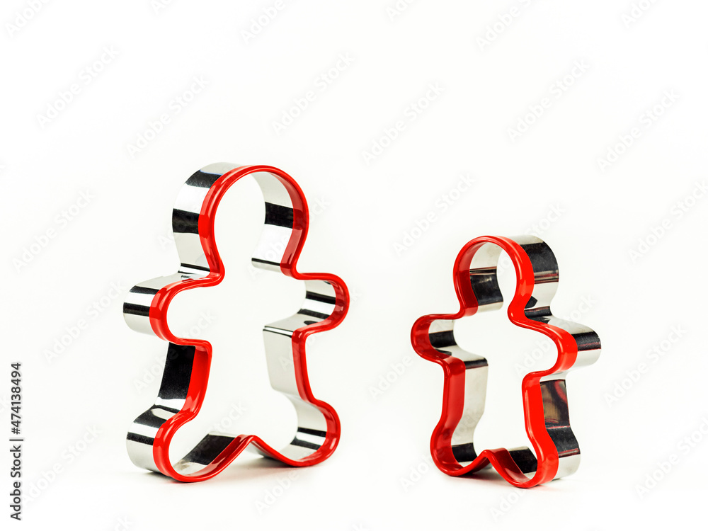 Gingerbread man shape on white background. Concept of Christmas. Gingerbread man shape on white background. Concept of Christmas.